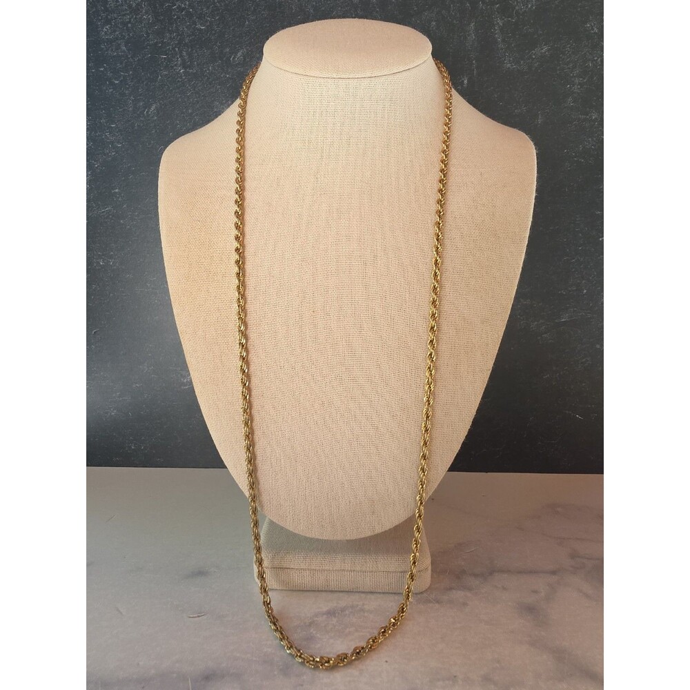 Gold Tone Metal Chain Necklace Vintage Costume Jewelry